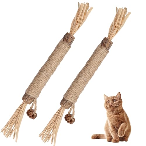 CDRPD 2 PCS Katzen Kaustangen,Knabberstangen Katze,Katzen Kauhölzer,Pfotenspass Zahnreinigende Knabberstangen,Matatabi Sticks Katze,Katzenminze Sticks für Katzen,Liebepfoten Sticks Katze von CDRPD