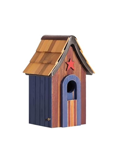 Patriot Bluebird Haus mit Schindeln Dach, langlebiges Zedernholz Vogelhaus für den Außenbereich, 3,8 cm Eingang Standard für Blau Auch atract Zaunkönig, Baumschwalbe, Küken Ihre Wunschvogelarten von CEDAR ALPHA