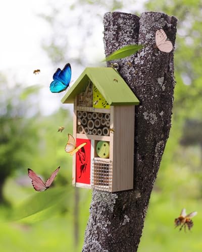 Premium Insektenhotel aus Zedernholz, Insektenhotel zum Selbermachen, Insektenhaus-Set zum Bauen – Hinterhof-Bienenhaus, Nisthöfe, Gartenunterstand für Bienen, Schmetterlinge, Käfer, strapazierfähig, von CEDAR ALPHA