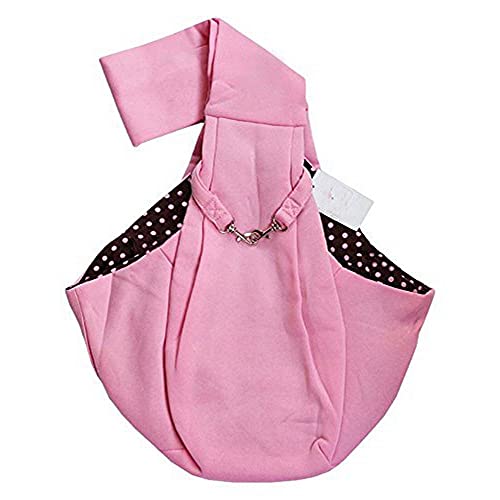 Tragetuch Hund,Hundetragetasche Haustier Sling Hund Katze Welpen Kleintier Träger Baumwolle Haustier Umhängetasche Träger Welpenbeutel (Color : Pink) von CEFPOD