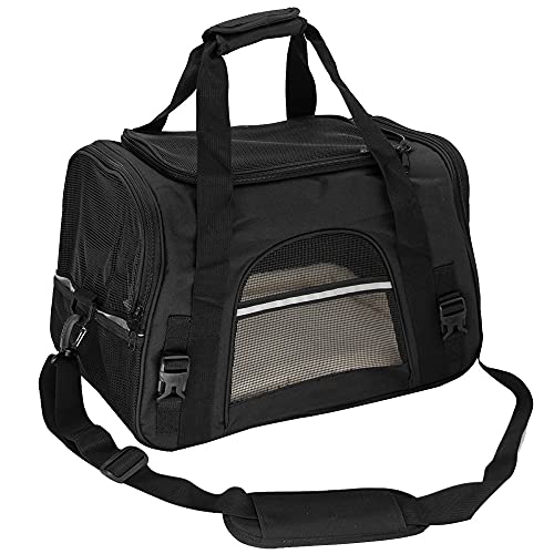 Tragetuch Hund,Hundetragetasche Hundeträger Taschen Tragbare Haustier Katze Hund Rucksack Atmungsaktive Katze Tragetasche Tragen for Katzen Kleines Hund (Color : Black, Size : (44.5x25x28cm)) von CEFPOD