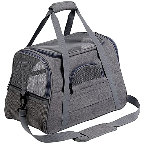 Tragetuch Hund,Hundetragetasche Hundeträger Taschen Tragbare Haustier Katze Hund Rucksack Atmungsaktive Katze Tragetasche Tragen for Katzen Kleines Hund (Color : Light Grey, Size : (44.5x25x28cm)) von CEFPOD