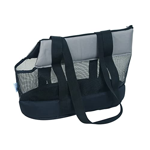 Tragetuch Hund,Hundetragetasche Pet Travel Carrier Outdoor Portable One-Shoulder Pet Bag Handtasche Faltbare Atmungsaktive Mesh Carrier Tasche Hund Katze Tasche (Color : Black) von CEFPOD