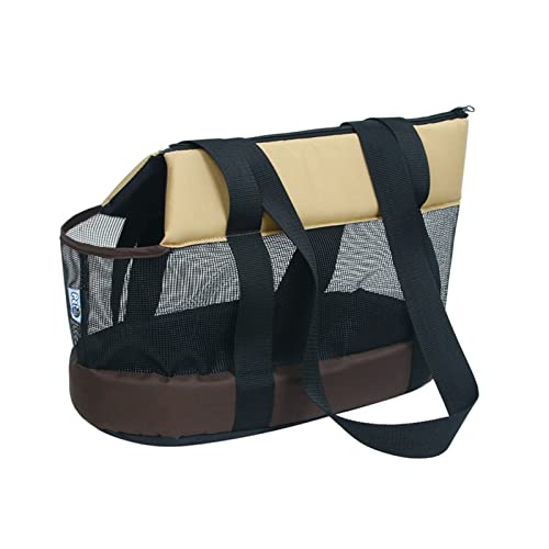 Tragetuch Hund,Hundetragetasche Pet Travel Carrier Outdoor Portable One-Shoulder Pet Bag Handtasche Faltbare Atmungsaktive Mesh Carrier Tasche Hund Katze Tasche (Color : Dark Khaki) von CEFPOD