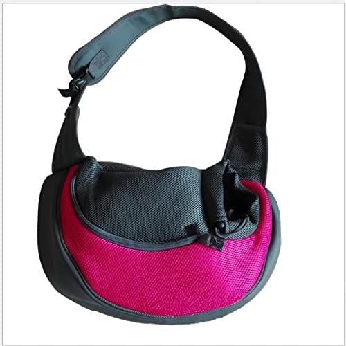 Tragetuch Hund,Hundetragetasche Pet welpen träger Outdoor Reisen Hunde Katzen mesh atmungsaktive Oxford einzelner umhängetasche Comfort Sling Handtasche Tote Tasche for Hunde (Color : Rose red, Size von CEFPOD