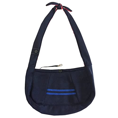 Tragetuch Hund,Hundetragetasche Qualität Weiche Baumwollmischung Sling Pet Hund Katze Welpen Tragetasche Single-Schulter Pet Bag Slings Hund Carriera (Color : Blue, Size : M) von CEFPOD