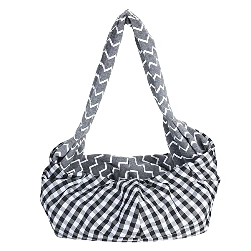 Tragetuch Hund,Hundetragetasche Schlinge Hundeträger Komfort Umhängetasche Outdoor Mesh Sling Handtasche Haustier Reise Katzen Tote Atmungsaktive Welpen Front Hund Tasche (Color : Grey Wave Pattern) von CEFPOD