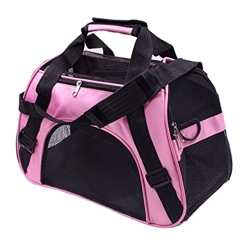 Tragetuch Hund,Hundetragetasche Tragbare Haustier Rucksack Messenger Carrier Taschen Katze Hundeträger Ausgehende Reise Teddy Pakete Atmungsaktiv kleine Pet Handtasche Slings (Color : Pink, Size : 4 von CEFPOD