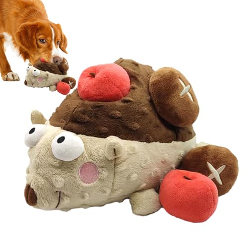 CEMELI Quietschspielzeug für Hunde, süßes Kauspielzeug | Interaktives Hundespielzeug im Igel-Design,Langlebiges, weiches, entzückendes, Flauschiges Welpen-Quietschspielzeug mit Tiermotiv von CEMELI