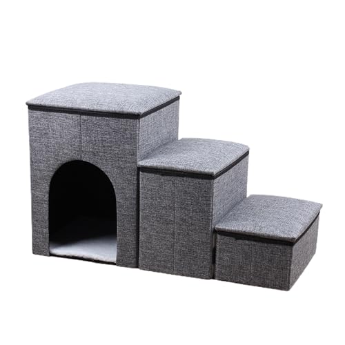 Hundeleiterhaus, Hohe Hundebetten, 3 Stufen Hundebetten, Hundetreppe MIT Stauraum, rutschfeste Treppe, Haustierbett, Dekoratives Hundetreppenbett, Bequemes Kätzchenhausbett Für Kätzchenkatze von CEMELI