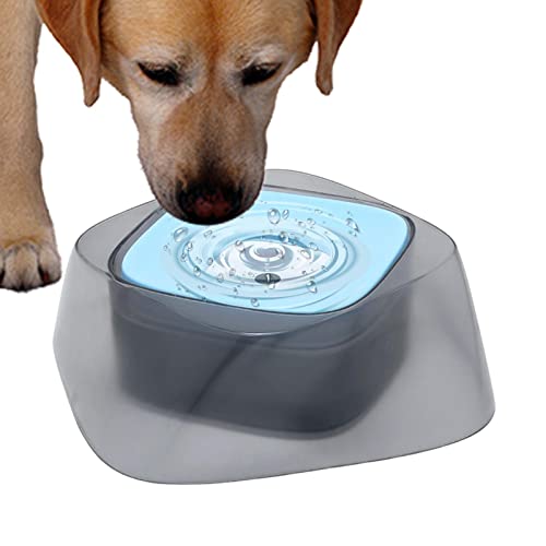 Wassernapf für Hunde, schwimmende Scheibe, Wassernapf für langsames Fressen - 1400 ml auslaufsicherer, langsam trinkender Hundenapf | Spritzwassergeschützter Wasserspender, auslaufsicheres Cemeli von CEMELI
