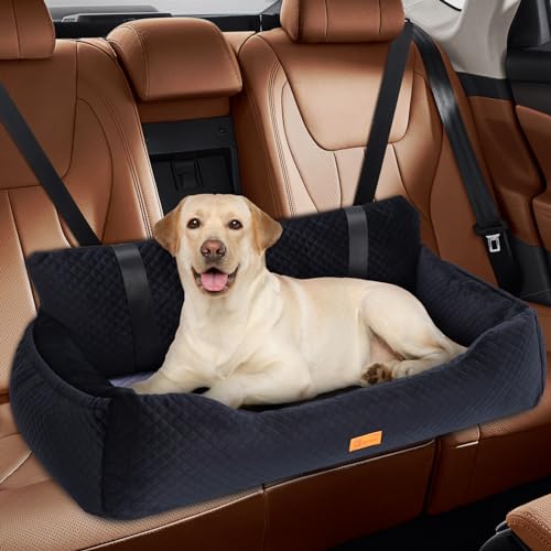 Hunde-Autositzerhöhung für große mittelgroße Hunde und Haustiere, Reise-Sicherheit, Auto-Rücksitz, Hundebett mit waschbaren Pinkel-Pads, rutschfester Boden und abnehmbarem Design von CEMOFE