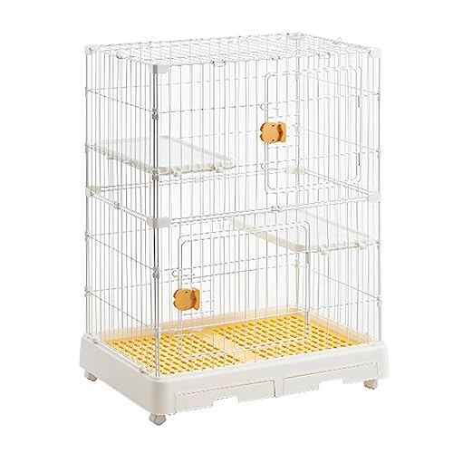 CENAP Großer Katzenkäfig, Katzenkäfig für den Innenbereich, Katzenlaufstall, für 1–2 Katzen, Frettchen, Chinchilla, Kaninchen, Welpen, Kleintiere, mit Katzentoilette und Streuschaufel, Metalldraht von CENAP