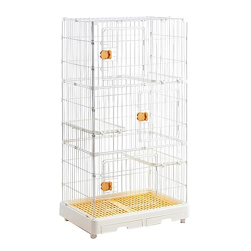 CENAP Großer Katzenkäfig, Katzenkäfig für den Innenbereich, Katzenlaufstall, für 1–2 Katzen, Frettchen, Chinchilla, Kaninchen, Welpen, Kleintiere, mit Katzentoilette und Streuschaufel, Metalldraht von CENAP