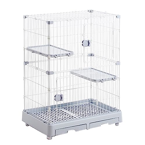 CENAP Großer Katzenkäfig, Katzenkäfig für den Innenbereich, Katzenlaufstall, für 1–2 Katzen, Frettchen, Chinchilla, Kaninchen, Welpen, kleine Tiere, mit Katzentoilette und Streuschaufel, Metalldra von CENAP