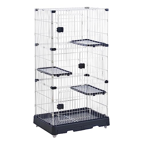 CENAP Großer Katzenkäfig, Katzenkäfig für den Innenbereich, Katzenlaufstall, für 1–2 Katzen, Frettchen, Chinchilla, Kaninchen, Welpen, kleine Tiere, mit Katzentoilette und Streuschaufel, Metalldra von CENAP