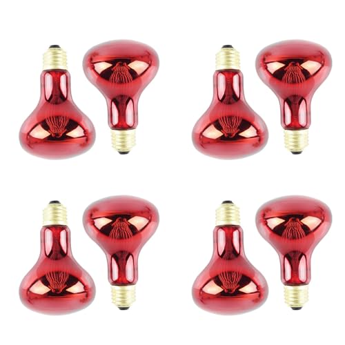 CENMEN 100W 8 Pack Infrarot WäRme Lampe GlüHbirne Rot Licht GlüHbirne für Eidechsen Bartagamen ChamäLeons Schlangen Reptilien & Amphibien 220V von CENMEN