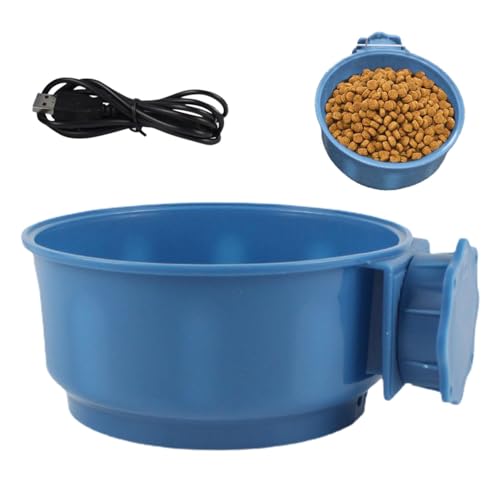 Beheizter Futternapf für Katzen, 600 ml USB 10 W Futternapf, elektrisch beheizter Futternapf, Outdoor-Thermo-Wassernapf, baumelnder Futternapf, blauer Wassernapf für Hunde, Katzen, Kaninchen, Hühner, von CENMOO