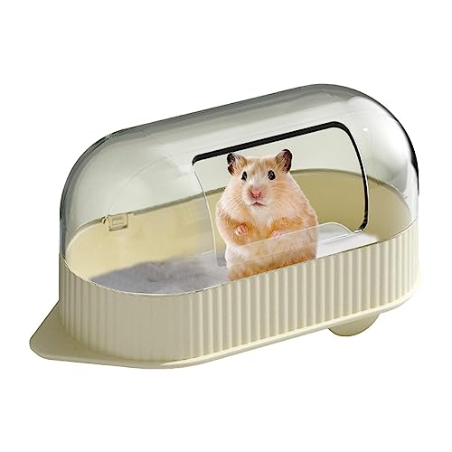 CENMOO Chinchilla-Sandbadbehälter | Badeschüssel Transparente Toilette Duschraum - 19,5 x 9,5 x 10,5 cm großer Dusch- und Grabraum für Streifenhörnchen, Meerschweinchen, Chinchillas und Goldbären von CENMOO