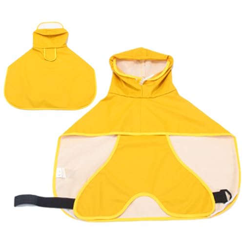 CENMOO Wasserdichter Hundeponcho, gelbe Regenjacke aus PU für Hunde mit Bauchband, wasserdichte Jacke für Hunde, langlebige Kleidung für Hunde von CENMOO