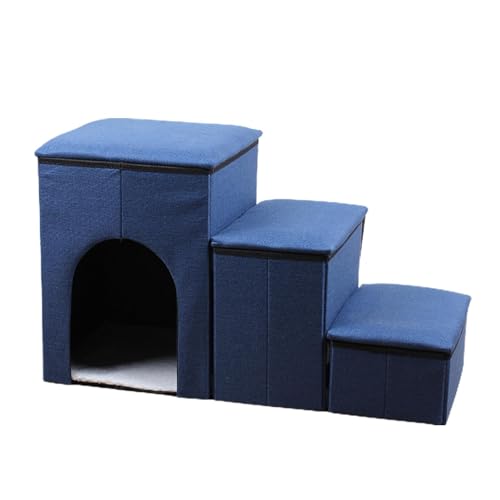 Hundeleiterhaus, Hundehochbetten, 3-stufige Hundebetten, Hundetreppe mit Stauraum, rutschfeste Treppe, Haustierbett, dekoratives Hundebett, bequemes Kätzchen-Hausbett für Kätzchen, Katze, Welpen, Hund von CENMOO