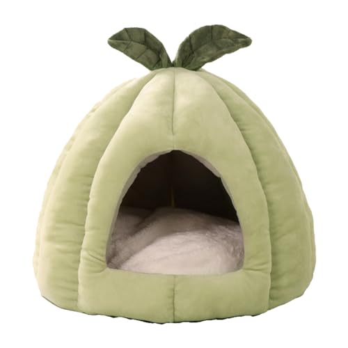 Katzenbett, warmes Katzenbett, niedliches Katzenbett in Melonenform, rutschfestes Haustierbett, verstecktes Katzenbett, weiches Katzenbett, warmes Katzenbett, Cam von CENMOO