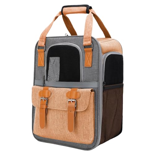 Katzenrucksack, faltbar, Haustiertasche, tragbare Katzentasche, belüfteter Haustier-Rucksack, Katzen-Reiserucksack, Design Reise Outdoor, Katzenrucksack, Tasche für Spaziergänge, Camping, Radfahren von CENMOO