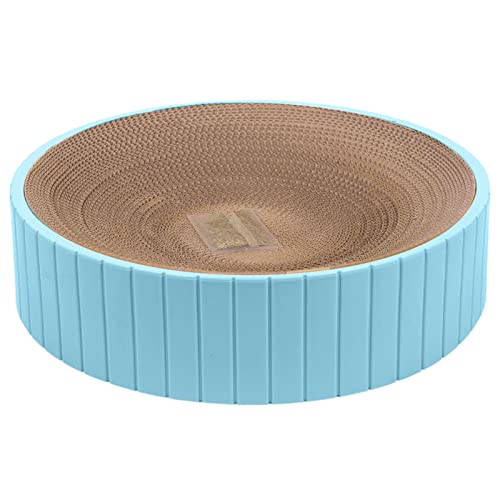 Kratzunterlage Rund Geformter Katzenkratzer Wellpapier Katzenkarton Kratzpads Reversible Pet Scratcher Soft Cat Cardboard Scratcher Kratzbrett für Katzen Hunde Grind Claws von CENMOO