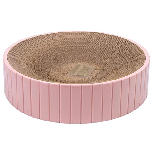 Kratzunterlage Rund Geformter Katzenkratzer Wellpapier Katzenkarton Kratzpads Reversible Pet Scratcher Soft Cat Cardboard Scratcher Kratzbrett für Katzen Hunde Grind Claws von CENMOO