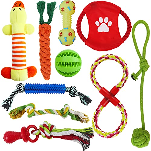 CENRONG Welpenspielzeug Set,10 Pcs Hundeseilspielzeug ist Unzerstörbar Kauspielzeug Hundespielzeug Seil für Großer & Kleine Hunde Interaktiv Hunde Spielzeug von CENRONG