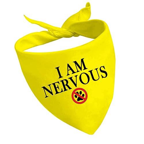 1 Stück I Am Nervous/Anxious Dog Bandana Yellow Dog Bandana Anxious Dog Reactive Dog Bandana (I Am Nervous D EU2) von CENWA