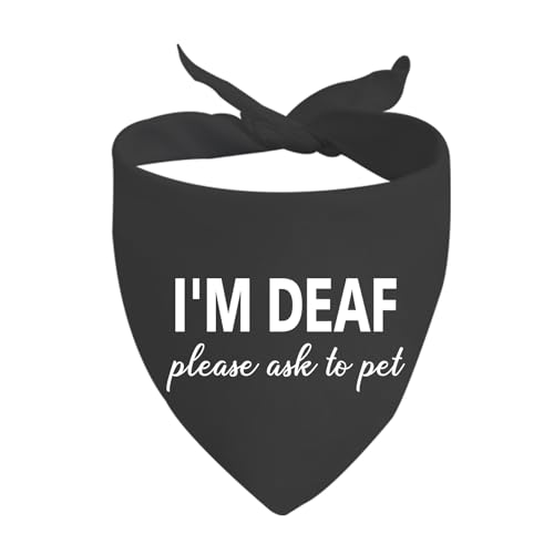 1 Stück I'm Deaf Please Ask To Pet Dog Bandana Taschentuch Schal Krawatte On Special Needs Hund (DEAF please ask D) von CENWA