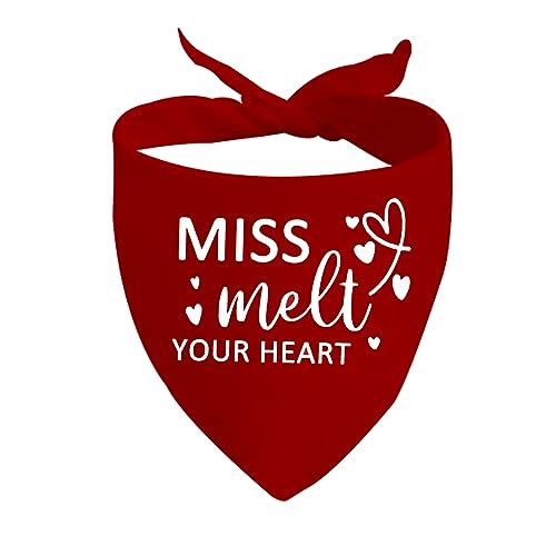 1 Stück Miss Melt Your Heart Bandanan Valentinstag Bandana Valentinstag Haustier Zubehör (Melt Your Heart D EU) von CENWA