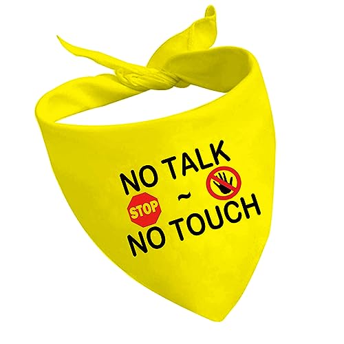 Hundehalstuch, Aufschrift "No Touch No Talk", Gelb von CENWA