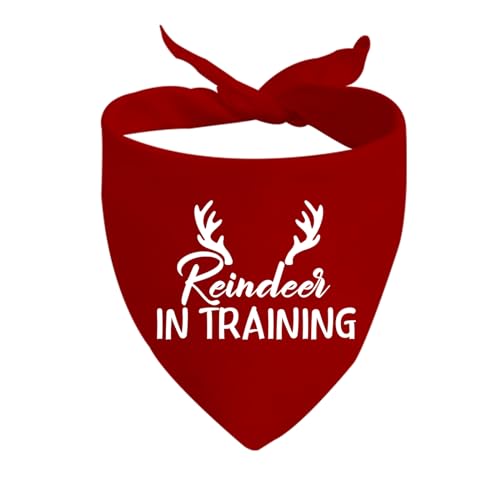 1 Stück Weihnachten Hund Bandanas Weihnachten Schal Zubehör Rentier Im Training Hund Bandana (Rentier In Trainin D) von CENWA