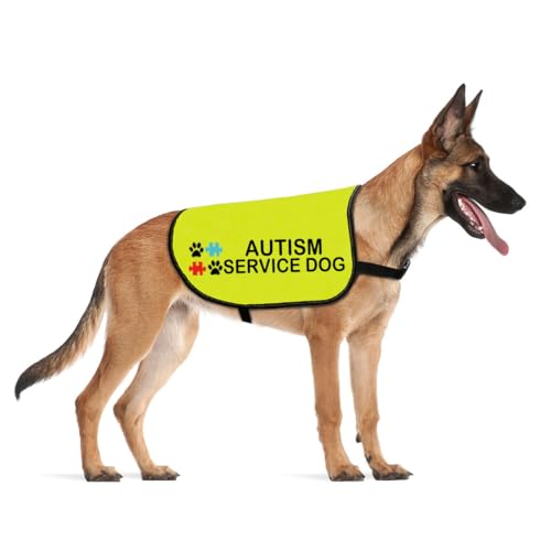 Autismusdienst Hundejacke Weste Autismus Hund Autismus Alarm Hund Autismus Service Hund Slogan Warnweste (Autismus Service Groß) von CENWA