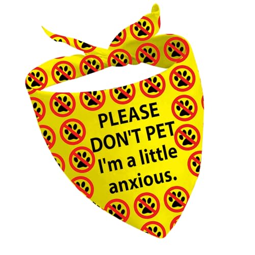 CENWA 1 x Hundehalstuch, Aufschrift "Please Don't Pet I'm Shy/I'm A Little Anxious", nervöses Hundehalstuch, Nervöses Hundehalstuch, Motiv: Little anxious UK von CENWA