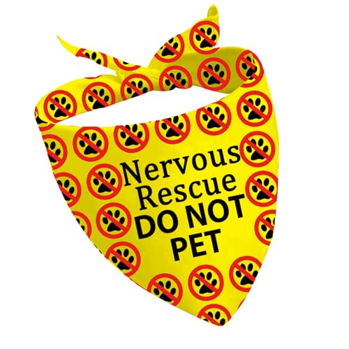 CENWA 1 x Hundehalstuch mit Aufschrift "Nervous Rescue Please Don't Pet/Do Not Pet" von CENWA