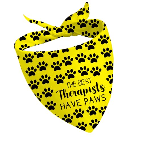 CENWA Hundehalstuch, Motiv: "Best Therapist Have Paws", professionelle Therapie, Hundehalstuch, Arbeitshund, 1 Stück von CENWA