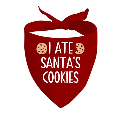 CENWA Hundehalstuch mit Aufschrift "I Ate Santa's Cookies", dreieckig, Geschenk für Kekse, Liebhaber (I ATE SANTA'S COOKIES D) von CENWA