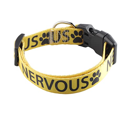 CENWA Nervous/Anxious Hundehalsband Arbeitshundehalsband Verstellbares Haustierhalsband (Gelb Nervous) von CENWA