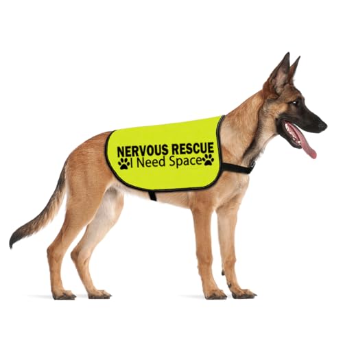 CENWA Nervous Rescue Hundejacke Weste Nervöser Rettungsraum Hundeweste Dog Walking Slogan Warnweste (Nervous Rescue L) von CENWA