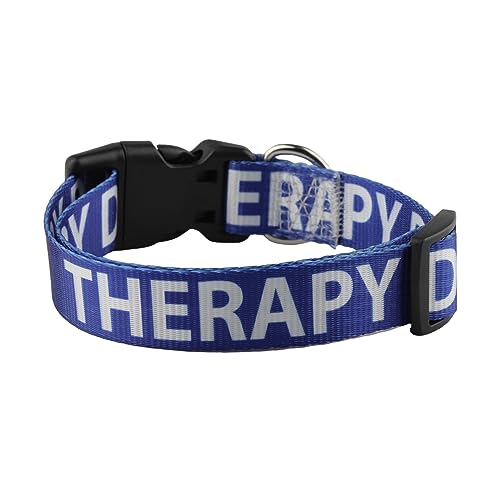 CENWA Hundehalsband Therapie Hund Einstellbar 30–47 cm Polyester Schnalle Arbeitshundehalsband Service Hundehalsband (Therapie Hund) von CENWA