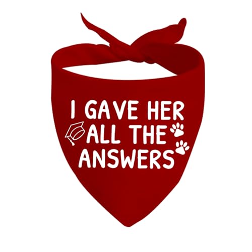 Hundehalstuch, Aufschrift "I Gave Her All The Answerswers", Geschenk zum Schulabschluss, 1 Stück (All The Answers D) von CENWA