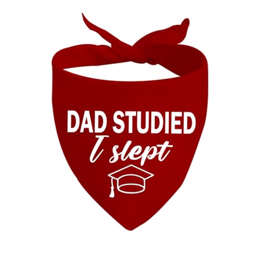 Hundehalstuch, Aufschrift "Mom/Dad Studied I Slept Dog", Geschenk zum Schulabschluss, Geschenk (Papa studierte D), 1 Stück von CENWA