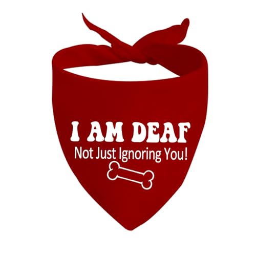 Hundehalstuch, Motiv: "I Am Deaf Not Just Ignoring You", für besondere Bedürfnisse, 1 Stück von CENWA