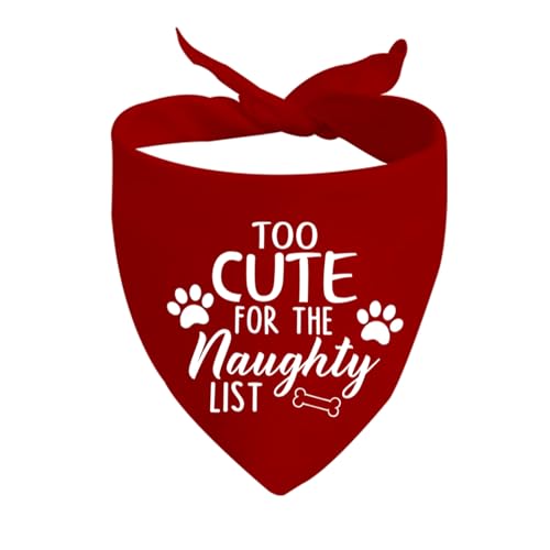 Hundehalstuch, Motiv: "Too Cute For The Naughty List", für Weihnachten, 1 Stück von CENWA