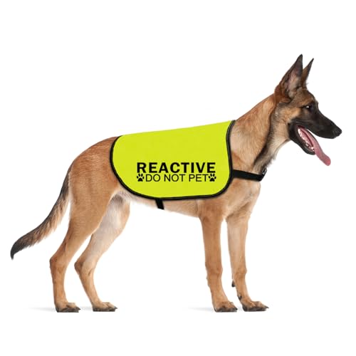 CENWA Reaktive Hundejacke mit Aufschrift "Do Not Pet Reactive" No Dogs Service Dog Slogan Warnweste (Nicht für Haustiere reaktiv, Größe L EU) von CENWA