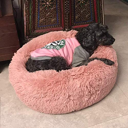 Hundebett mit Geräuschen, Donut-Design, beruhigendes Nest für Katzen, Hunde, Welpen, warmer Plüschhütte von CENY