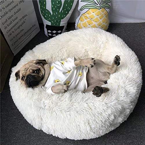 Hundebett mit Geräuschen, Donut-Design, beruhigendes Nest für Katzen, Hunde, Welpen, warmer Plüschhütte von CENY